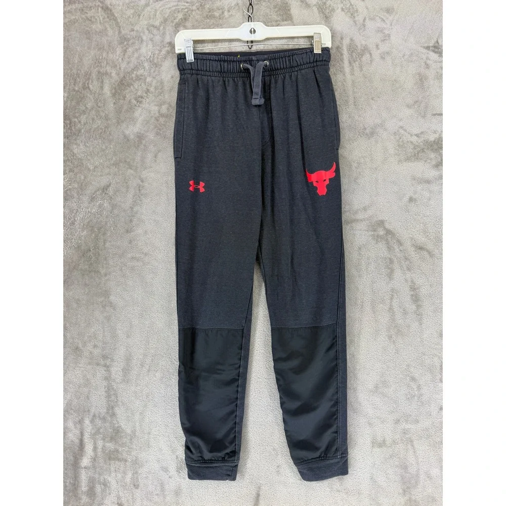 Under Armour Joggers Mens S Project Rock Dark Gray Brahma Bull EUC